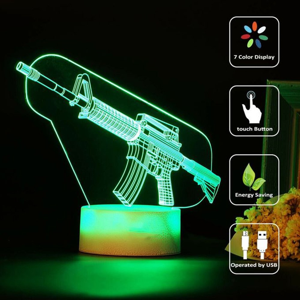 Game Rifle 3d Led Night Light  - огляд і ціна Accessories For Your Gaming Room